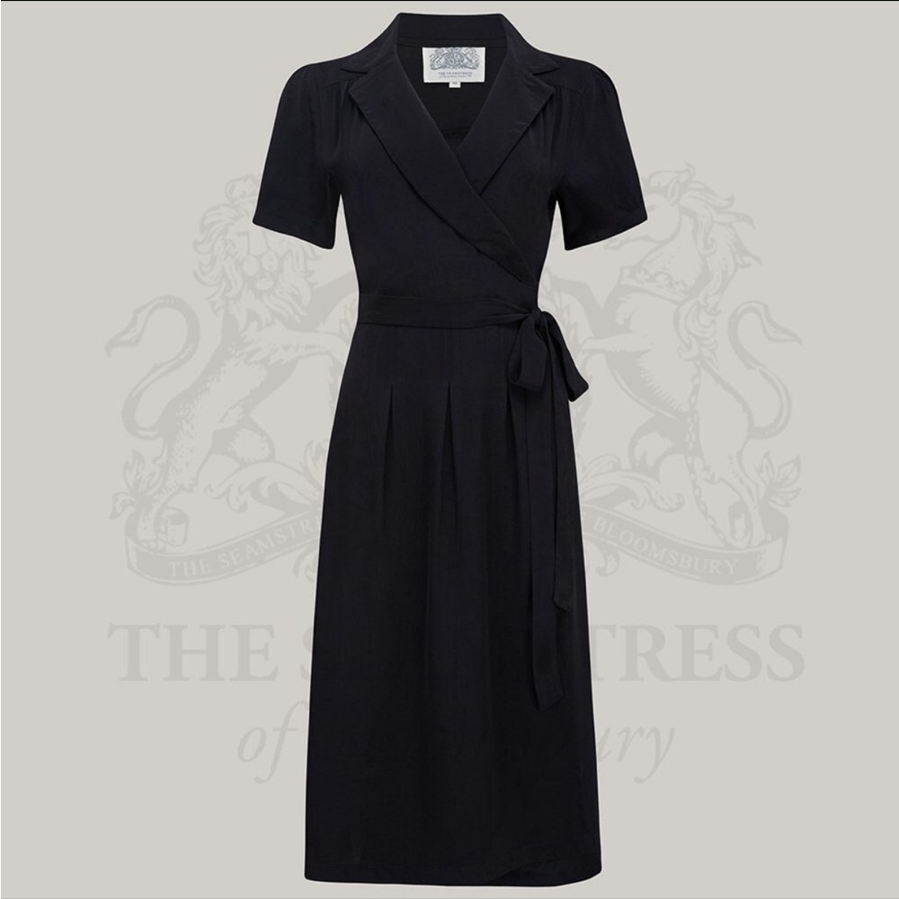 The Seamstress of Bloomsbury Black Wrap Dress